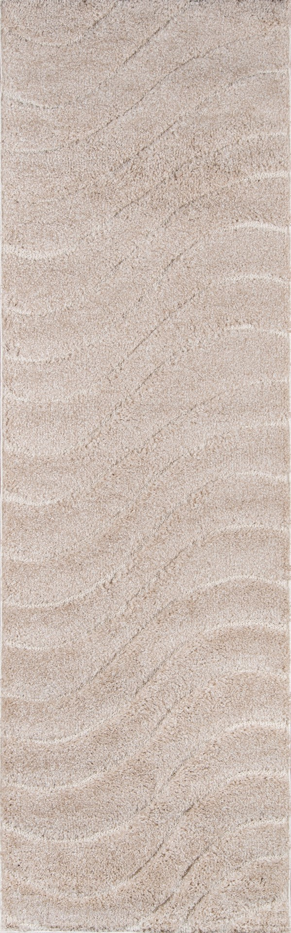 Momeni Charlotte CHA-1 Machine Made Modern Solid, Wave, Shag Indoor Area Rug Beige 8'6" x 11'6" CHARLCHA-1BGE86B6