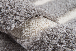 Momeni Charlotte CHA-1 Machine Made Modern Solid, Wave, Shag Indoor Area Rug Grey 8'6" x 11'6" CHARLCHA-1GRY86B6