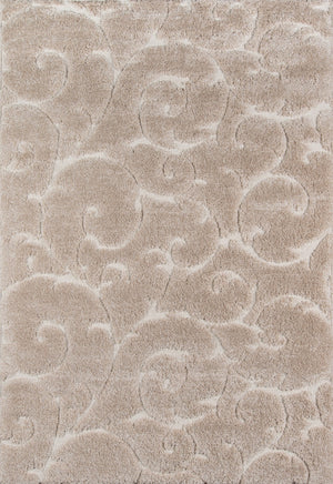 Momeni Charlotte CHA-3 Machine Made Modern Shag, Solid Indoor Area Rug Beige 8'6" x 11'6" CHARLCHA-3BGE86B6