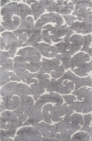 Momeni Charlotte CHA-3 Machine Made Modern Shag, Solid Indoor Area Rug Grey 8'6" x 11'6" CHARLCHA-3GRY86B6