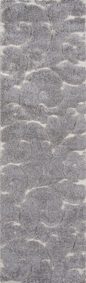 Momeni Charlotte CHA-3 Machine Made Modern Shag, Solid Indoor Area Rug Grey 8'6" x 11'6" CHARLCHA-3GRY86B6