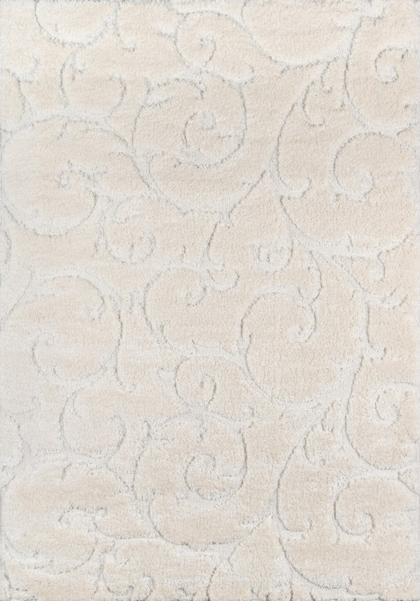 Momeni Charlotte CHA-3 Machine Made Modern Shag, Solid Indoor Area Rug Ivory 8'6" x 11'6" CHARLCHA-3IVY86B6