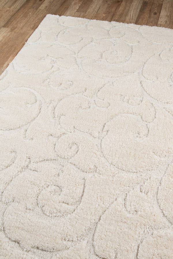 Momeni Charlotte CHA-3 Machine Made Modern Shag, Solid Indoor Area Rug Ivory 8'6" x 11'6" CHARLCHA-3IVY86B6