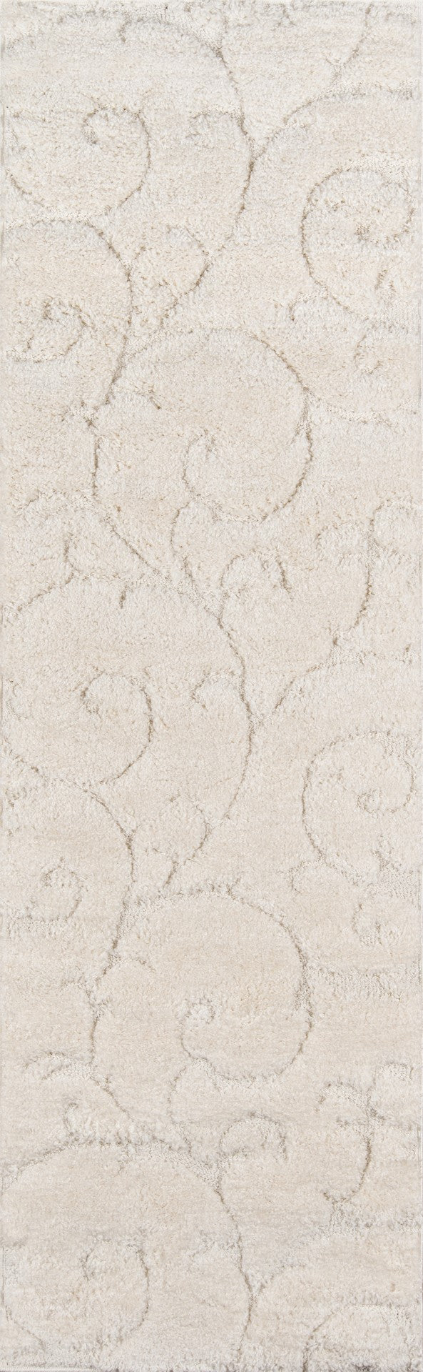 Momeni Charlotte CHA-3 Machine Made Modern Shag, Solid Indoor Area Rug Ivory 8'6" x 11'6" CHARLCHA-3IVY86B6