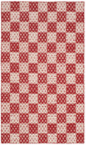 Checker Kilim Chk641 Hand Woven Wool Pile Rug in Red 2ft-6in x 4ft