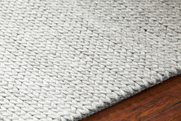 Chandra Rugs Chloe 70% Wool + 30% Viscose Hand-Woven Contemporary Rug Silver 9' x 13'