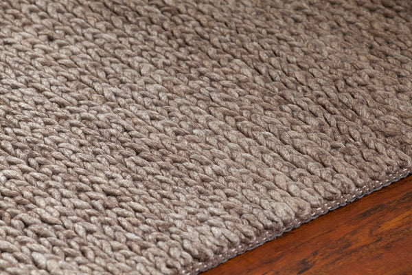 Chandra Rugs Chloe 70% Wool + 30% Viscose Hand-Woven Contemporary Rug Brown 9' x 13'