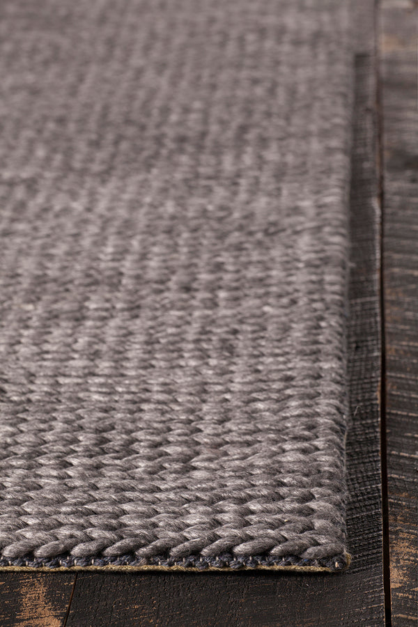 Chandra Rugs Chloe 70% Viscose + 30% Wool Hand-Woven Contemporary Rug Grey 9' x 13'