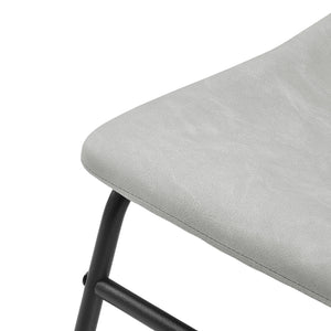 18" Faux Leather Dining Chair, Set of 2 - Grey