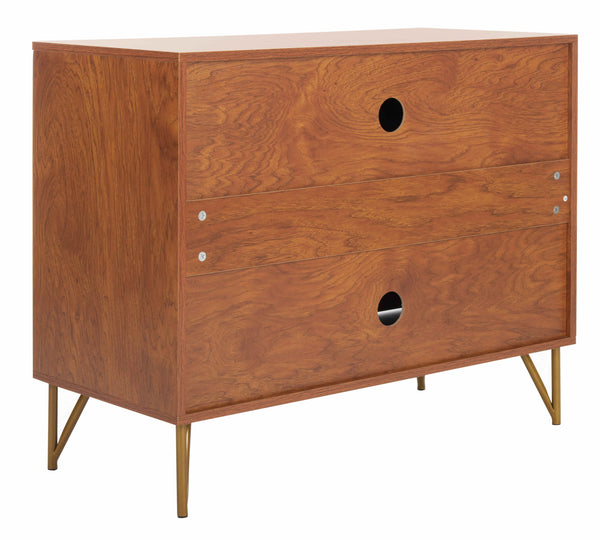 Pine Retro 2-Door Modular TV Unit - Stylish Storage with Vintage Charm & Gold Accents for Modern Homes