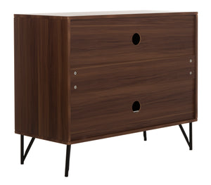 Pine Retro 2-Door Modular TV Unit - Stylish Storage with Vintage Charm & Gold Accents for Modern Homes