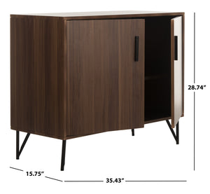 Pine Retro 2-Door Modular TV Unit - Stylish Storage with Vintage Charm & Gold Accents for Modern Homes