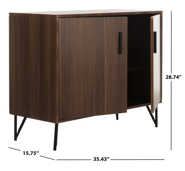 Pine Retro 2-Door Modular TV Unit - Stylish Storage with Vintage Charm & Gold Accents for Modern Homes