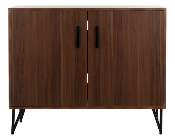 Pine Retro 2-Door Modular TV Unit - Stylish Storage with Vintage Charm & Gold Accents for Modern Homes