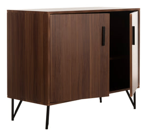 Pine Retro 2-Door Modular TV Unit - Stylish Storage with Vintage Charm & Gold Accents for Modern Homes