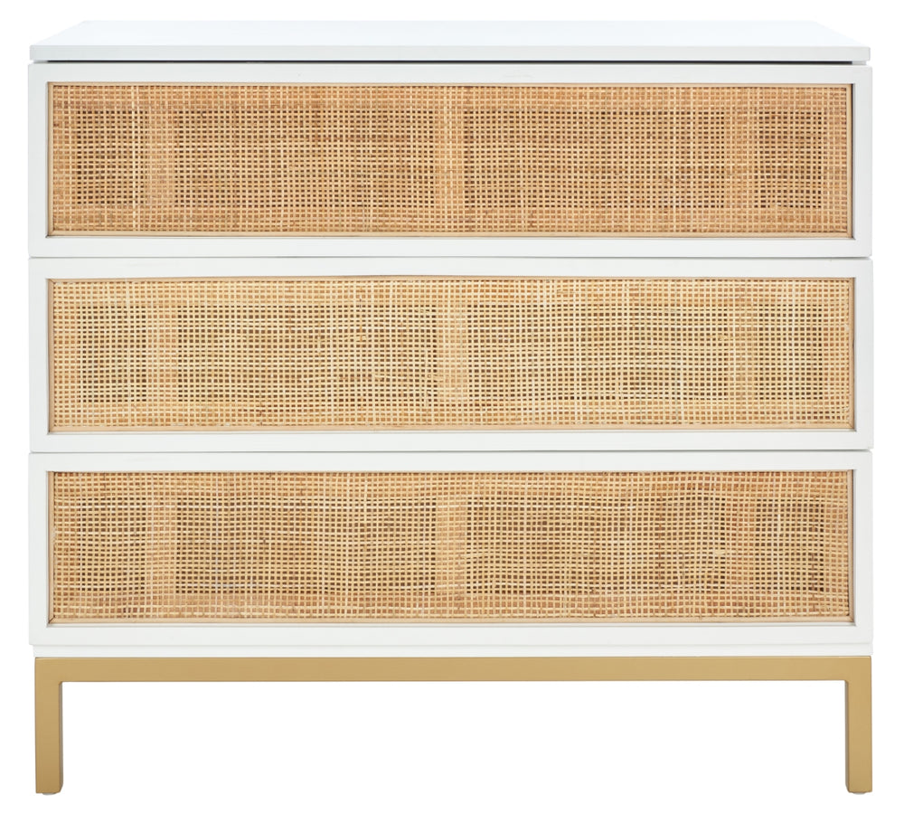 Zadie 3 Drawer Rattan Chest – Modern Coastal Chic Storage Solution for Contemporary Living Spaces