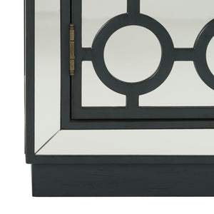 Kaia 2-Door Chest: Luxurious Storage Solution with Glamorous Mirror Panels and Chic Nickel Accents