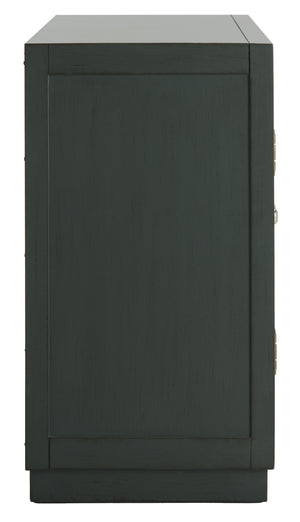 Kaia 2-Door Chest: Luxurious Storage Solution with Glamorous Mirror Panels and Chic Nickel Accents