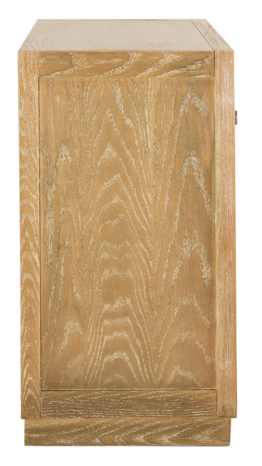 Yuna Stylish 2-Door Chest with Elegant Mirror Panels and Polished Copper Pulls for Modern Living Spaces