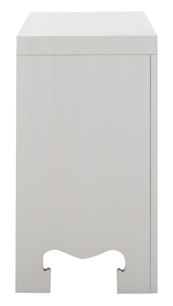 Dion Contemporary 3-Drawer Chest with Minimalist Asian Curves and Elegant Gold Ring Pulls