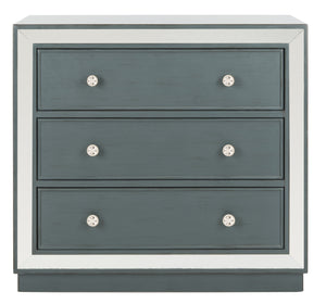 Basie Modern 3 Drawer Chest - Luxurious Minimalist Storage with Mirror Finish and Nickel Hardware
