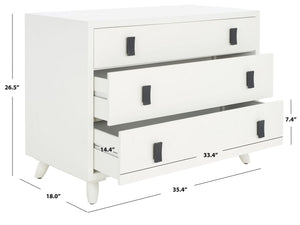 Safavieh Blaize 3 Drawer Chest White Wood CHS6601C
