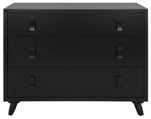 Safavieh Blaize 3 Drawer Chest Black Wood CHS6601D