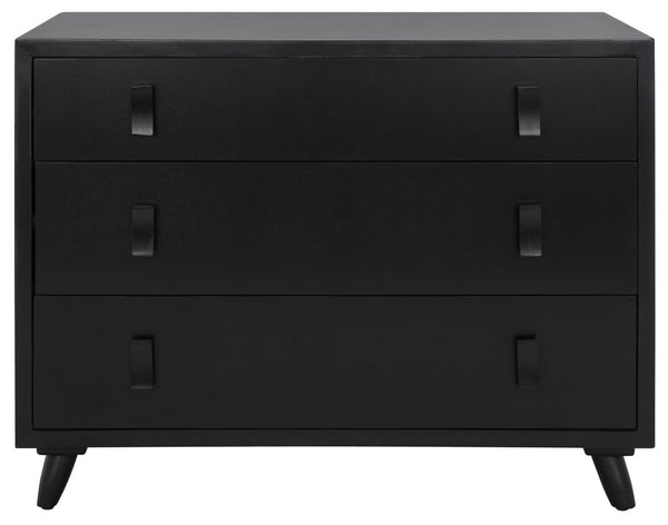 Safavieh Blaize 3 Drawer Chest Black Wood CHS6601D
