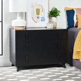 Safavieh Blaize 3 Drawer Chest Black Wood CHS6601D