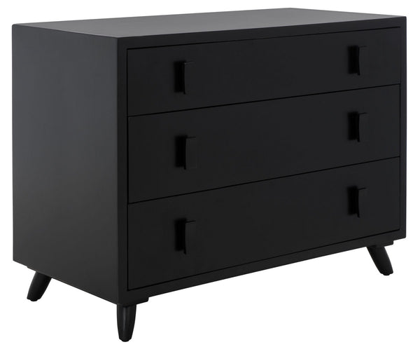 Safavieh Blaize 3 Drawer Chest Black Wood CHS6601D