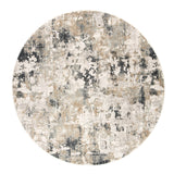 Jaipur Living Lynne Abstract White/ Gray Round Area Rug (6')