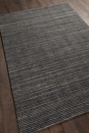 Chandra Rugs Citizen 40% Wool + 40% Viscose + 20% Cotton Hand-Woven Contemporary Rug Charcoal 7'9 x 10'6