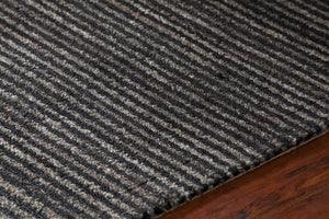 Chandra Rugs Citizen 40% Wool + 40% Viscose + 20% Cotton Hand-Woven Contemporary Rug Charcoal 7'9 x 10'6