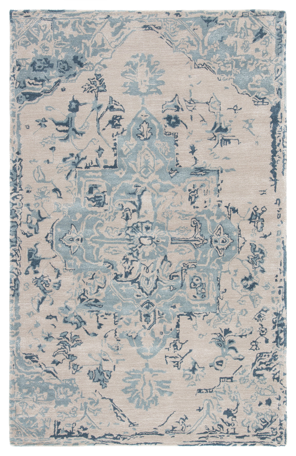 Jaipur Living Sasha Handmade Medallion Beige/ Dark Blue Area Rug (10'X14')