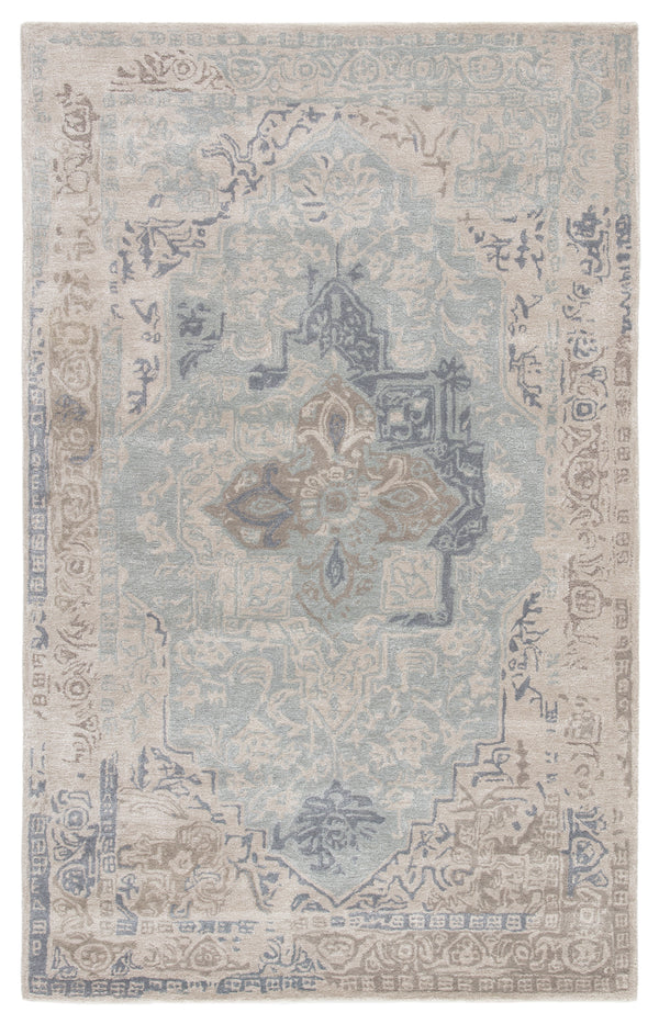 Jaipur Living Bronde Handmade Medallion Gray/ Light Blue Area Rug (12'X15')