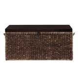 Harrowell Water Hyacinth Storage Trunk - Blackwashed w/ Espresso