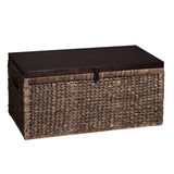 Sei Furniture Harrowell Water Hyacinth Storage Trunk Blackwashed W Espresso Ck0124