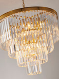 Bethel Gold Chandelier in Metal & Crystal