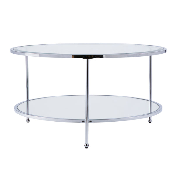 Sei Furniture Risa Cocktail Table Glam Style Chrome Ck0630
