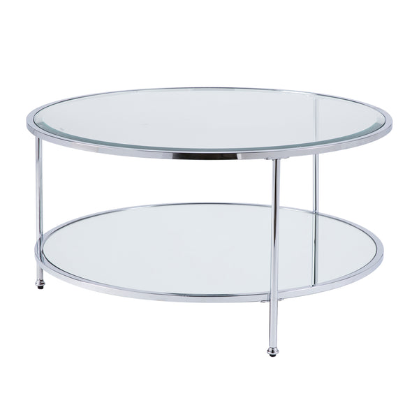 Sei Furniture Risa Cocktail Table Glam Style Chrome Ck0630