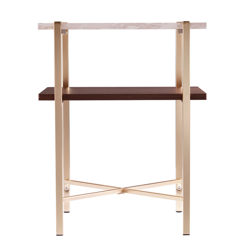 Sei Furniture Ardmillan Square Faux Marble End Table W Storage Ck1004902