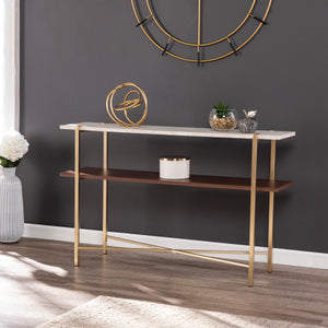 Sei Furniture Ardmillan Faux Marble Console Table W Storage Ck1004903