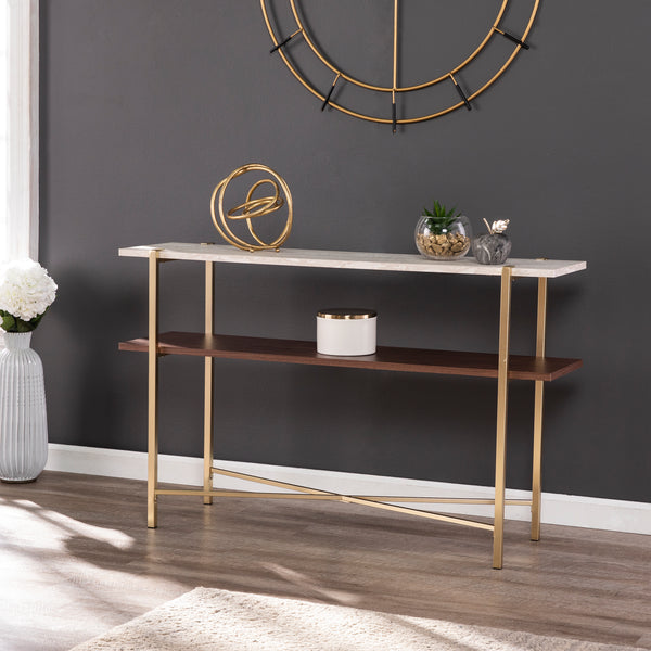 Sei Furniture Ardmillan Faux Marble Console Table W Storage Ck1004903