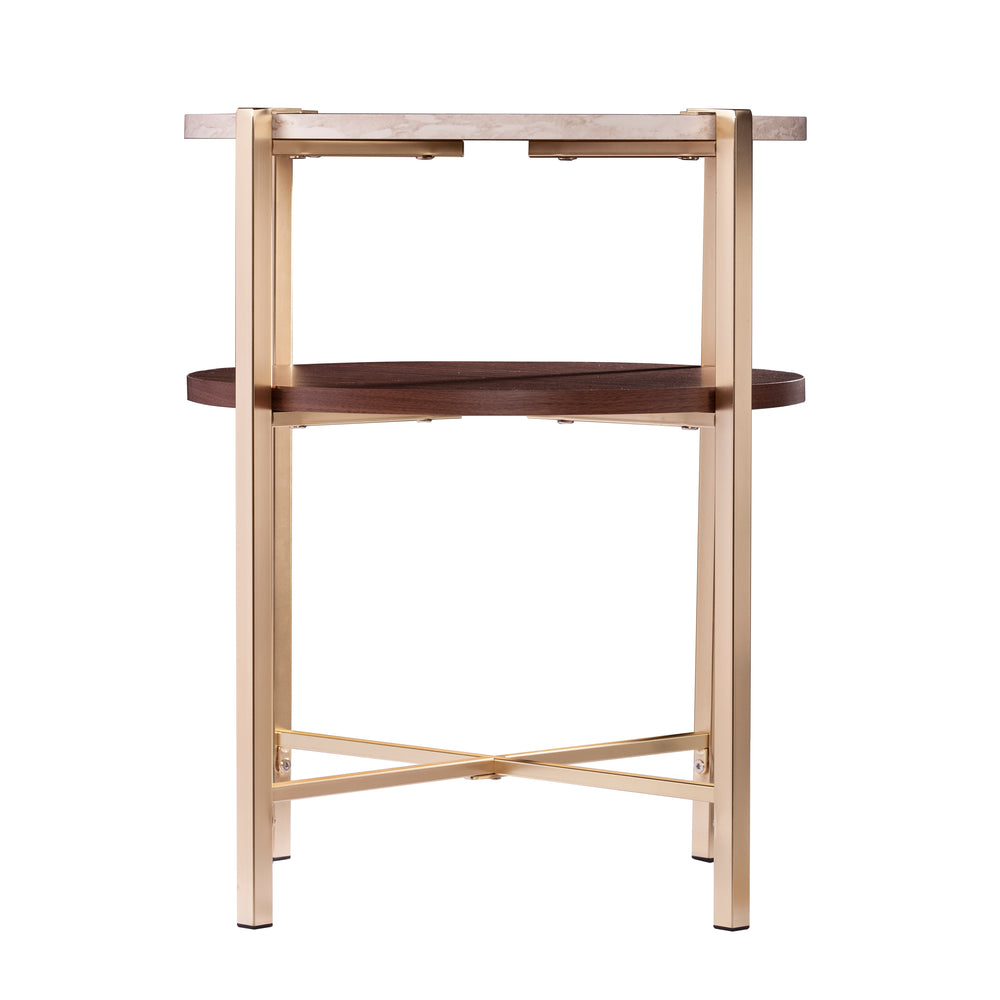 Sei Furniture Ardmillan Round End Table W Faux Marble Top Ck1004992