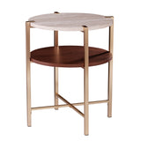 Sei Furniture Ardmillan Round End Table W Faux Marble Top Ck1004992