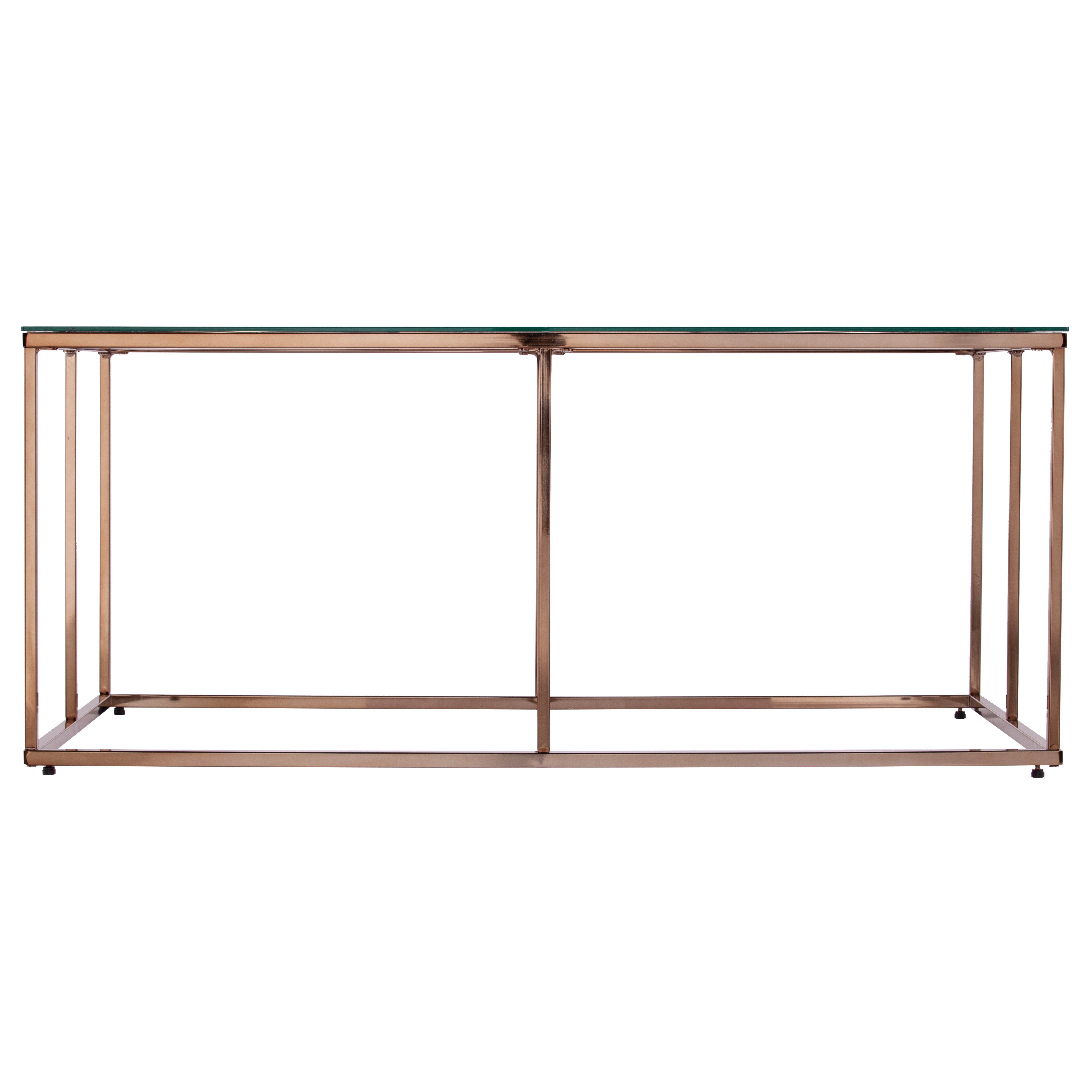 Nicholance Modern Geometric Glass-Top Cocktail Table - Thumbnail 2