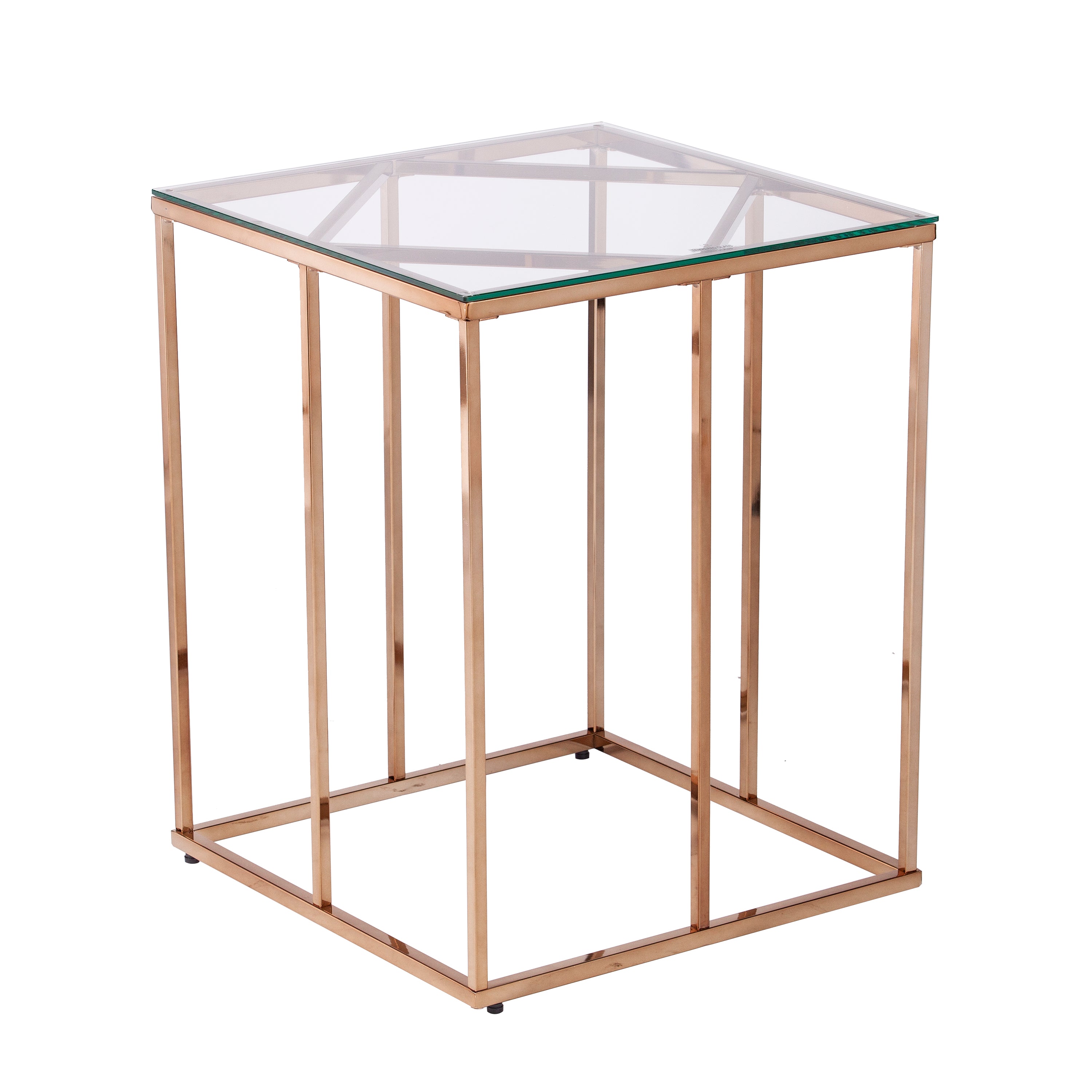 Nicholance Contemporary Glass Top End Table