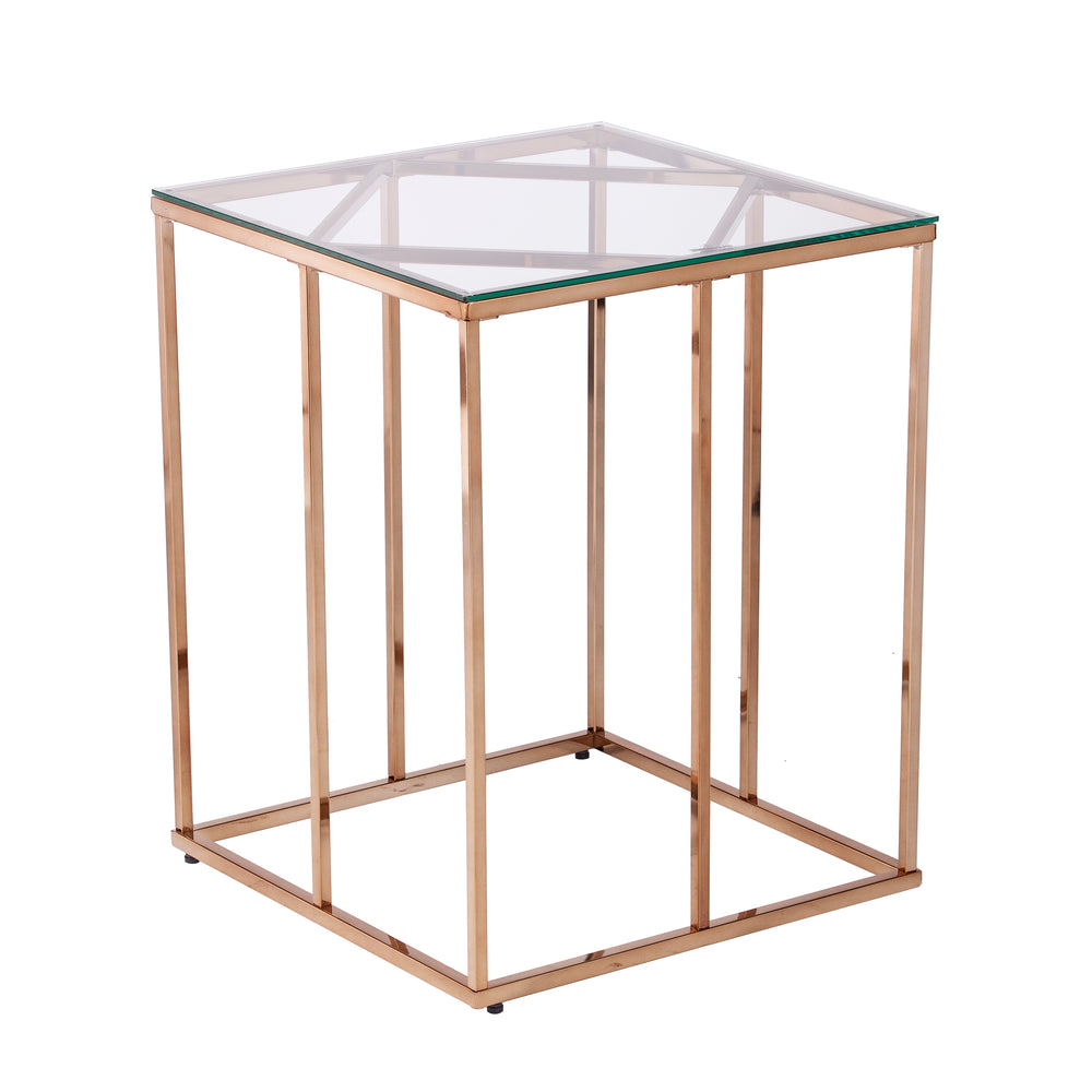 Sei Furniture Nicholance Contemporary End Table W Glass Top Ck1082102