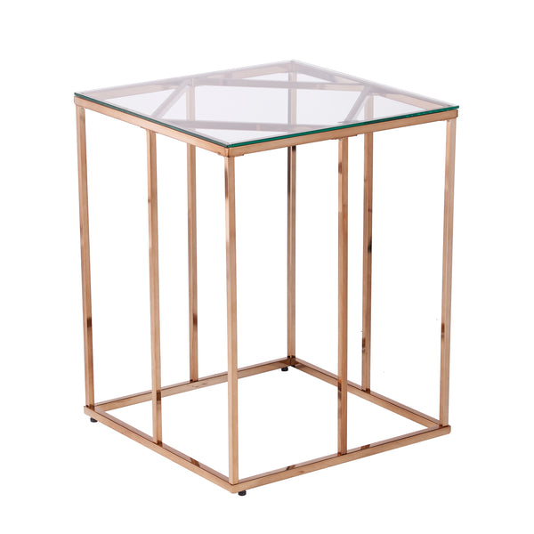 Sei Furniture Nicholance Contemporary End Table W Glass Top Ck1082102