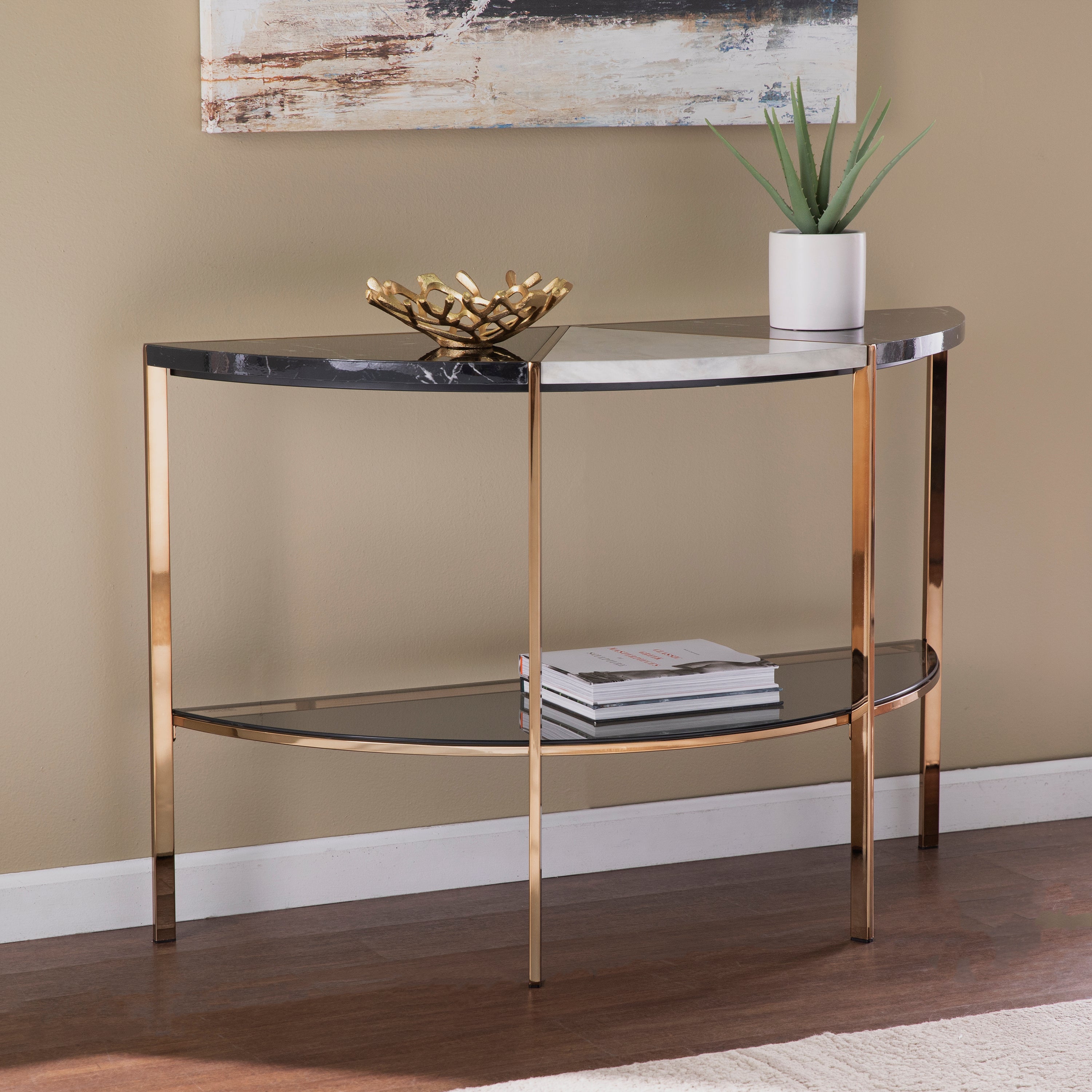 Cortinada Modern Demilune Console Table - Thumbnail 2